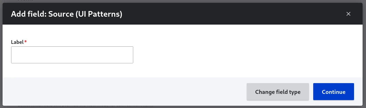 Add field with modal