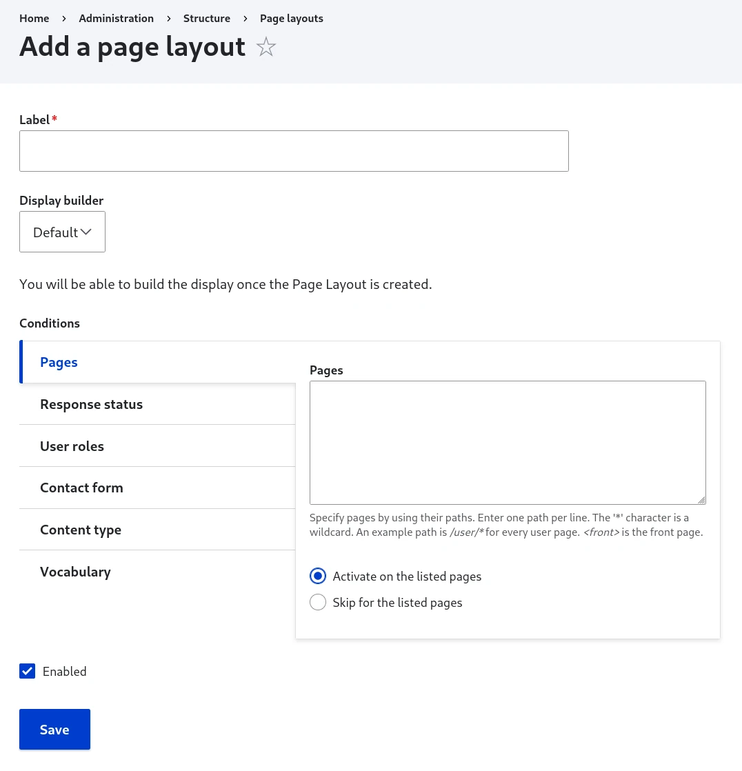Add page layout