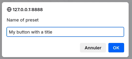 Presets save